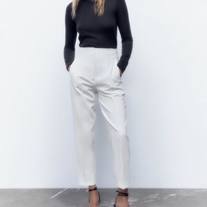 Zara white Cigarette Pant size L
